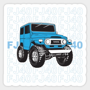 Blue FJ40 Stacked Sticker